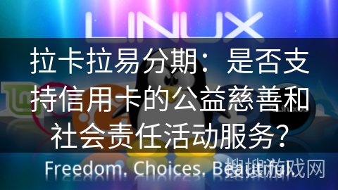 拉卡拉易分期：是否支持信用卡的公益慈善和社会责任活动服务？