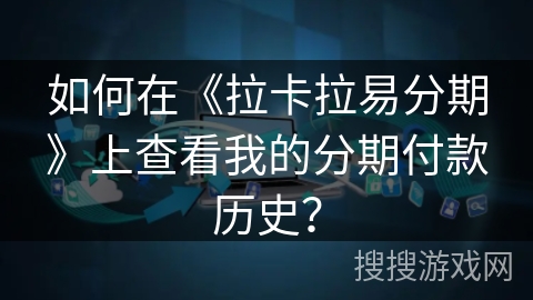 如何在《拉卡拉易分期》上查看我的分期付款历史？