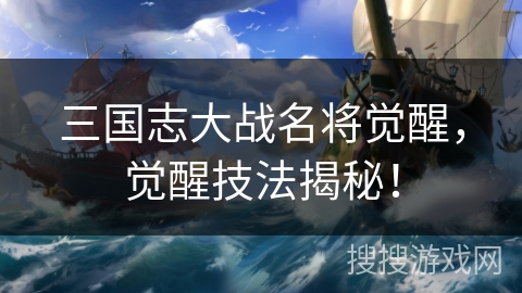 三国志大战名将觉醒，觉醒技法揭秘！