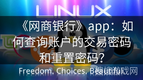《网商银行》app：如何查询账户的交易密码和重置密码？