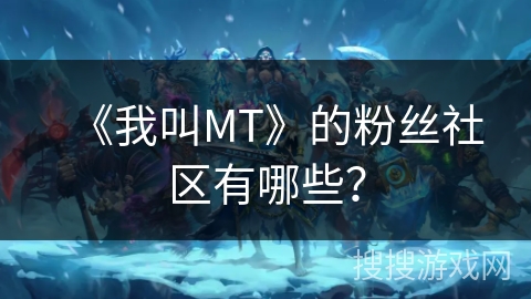 《我叫MT》的粉丝社区有哪些？