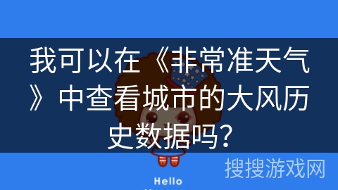 我可以在《非常准天气》中查看城市的大风历史数据吗？
