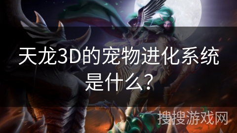 天龙3D的宠物进化系统是什么？