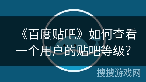 《百度贴吧》如何查看一个用户的贴吧等级？