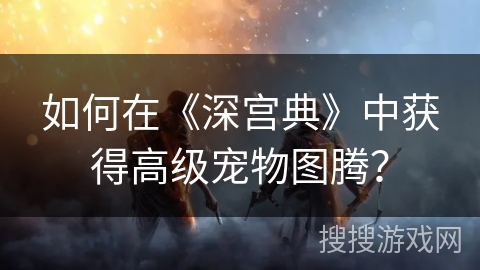 如何在《深宫典》中获得高级宠物图腾？