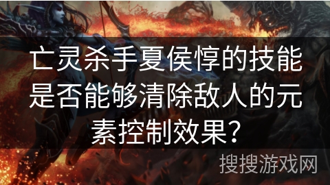 亡灵杀手夏侯惇的技能是否能够清除敌人的元素控制效果？
