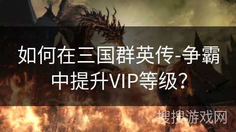 如何在三国群英传-争霸中提升VIP等级？