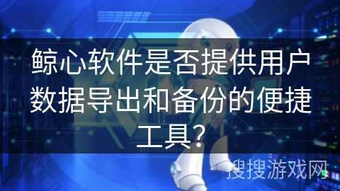 鲸心软件是否提供用户数据导出和备份的便捷工具？