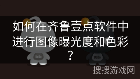 如何在齐鲁壹点软件中进行图像曝光度和色彩？