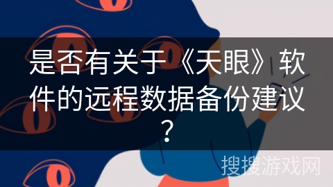 是否有关于《天眼》软件的远程数据备份建议？