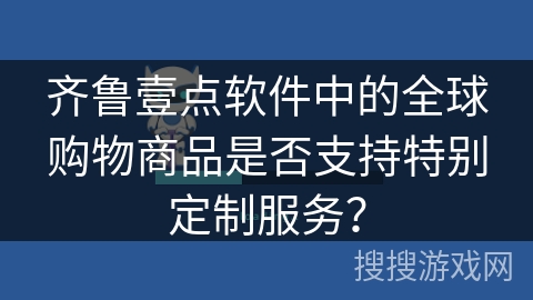 齐鲁壹点软件中的全球购物商品是否支持特别定制服务？