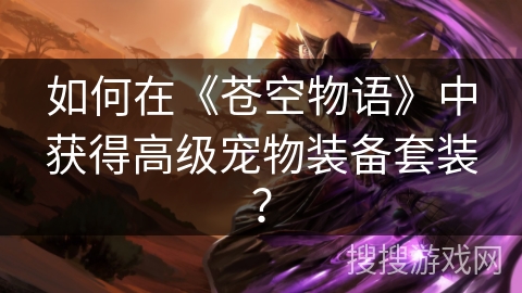 如何在《苍空物语》中获得高级宠物装备套装？