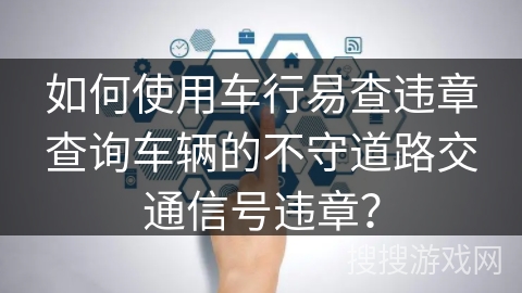 如何使用车行易查违章查询车辆的不守道路交通信号违章？