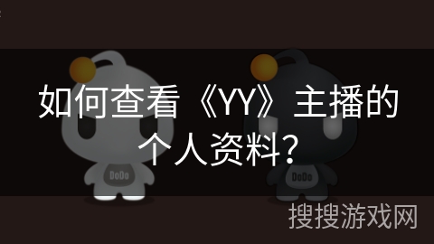 如何查看《YY》主播的个人资料？