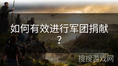 如何有效进行军团捐献？