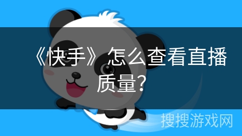 《快手》怎么查看直播质量？