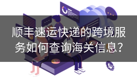 顺丰速运快递的跨境服务如何查询海关信息？