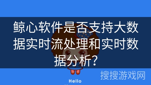 鲸心软件是否支持大数据实时流处理和实时数据分析？