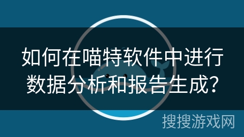 如何在喵特软件中进行数据分析和报告生成？