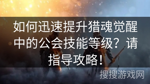 如何迅速提升猎魂觉醒中的公会技能等级？请指导攻略！