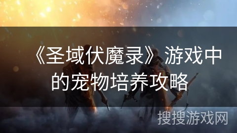 《圣域伏魔录》游戏中的宠物培养攻略