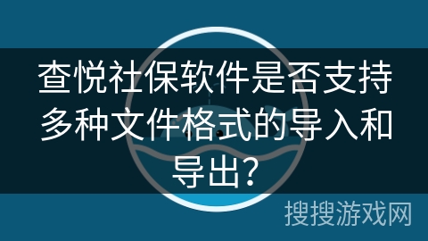 查悦社保软件是否支持多种文件格式的导入和导出？