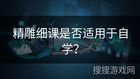精雕细课是否适用于自学？