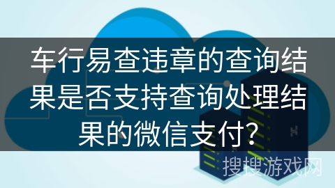 车行易查违章的查询结果是否支持查询处理结果的微信支付？