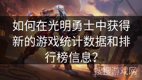 如何在光明勇士中获得新的游戏统计数据和排行榜信息? 如何在光明勇士中获得新的游戏统计数据和排行榜信息?