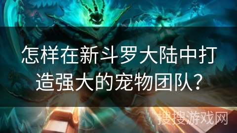 怎样在新斗罗大陆中打造强大的宠物团队？