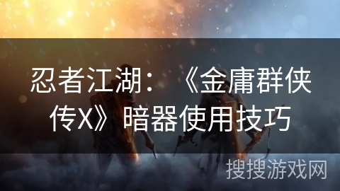 忍者江湖：《金庸群侠传X》暗器使用技巧