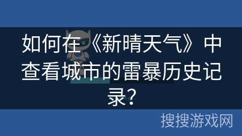 如何在《新晴天气》中查看城市的雷暴历史记录？