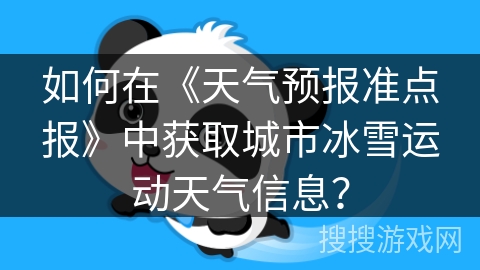 如何在《天气预报准点报》中获取城市冰雪运动天气信息？