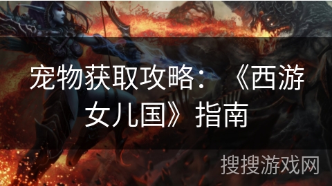 宠物获取攻略：《西游女儿国》指南