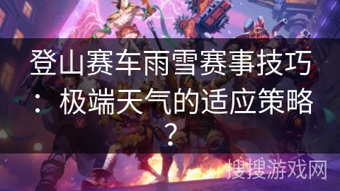 登山赛车雨雪赛事技巧：极端天气的适应策略？