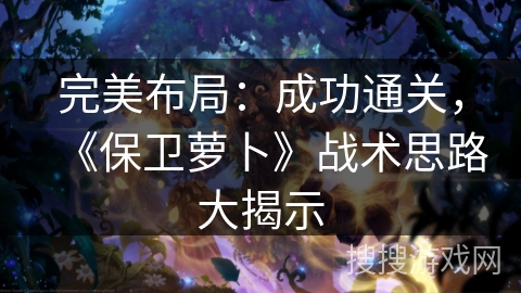 完美布局：成功通关，《保卫萝卜》战术思路大揭示