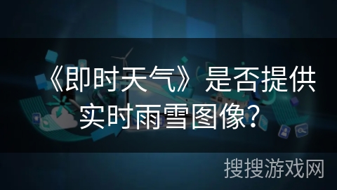 《即时天气》是否提供实时雨雪图像? 《即时天气》是否提供实时雨雪图像?