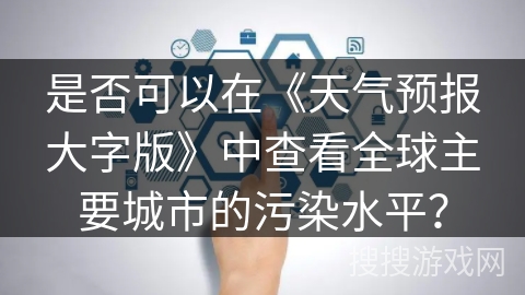 是否可以在《天气预报大字版》中查看全球主要城市的污染水平？