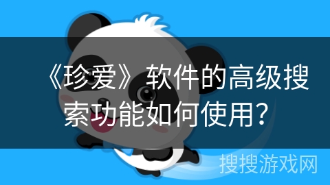 《珍爱》软件的高级搜索功能如何使用？