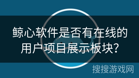 鲸心软件是否有在线的用户项目展示板块？
