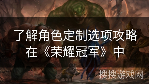 了解角色定制选项攻略在《荣耀冠军》中