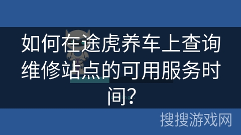 如何在途虎养车上查询维修站点的可用服务时间？
