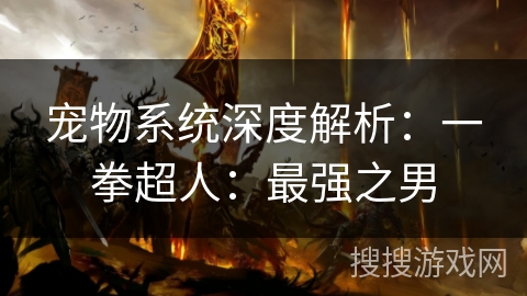 宠物系统深度解析：一拳超人：最强之男