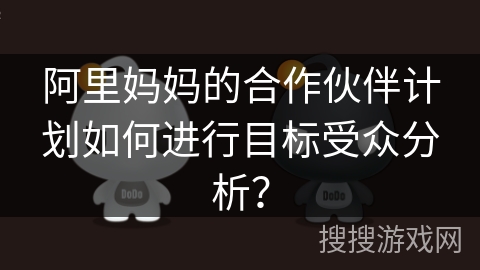 阿里妈妈的合作伙伴计划如何进行目标受众分析？