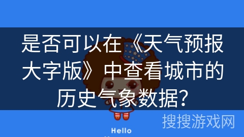 是否可以在《天气预报大字版》中查看城市的历史气象数据？