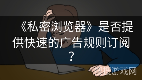 《私密浏览器》是否提供快速的广告规则订阅？