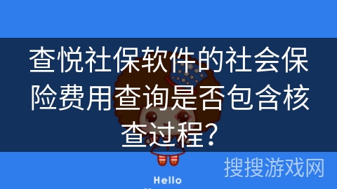 查悦社保软件的社会保险费用查询是否包含核查过程？