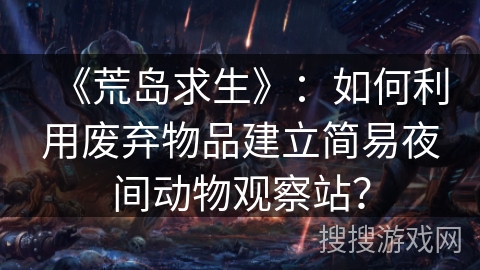 《荒岛求生》：如何利用废弃物品建立简易夜间动物观察站？