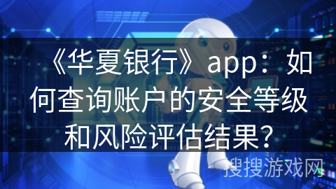 《华夏银行》app：如何查询账户的安全等级和风险评估结果？