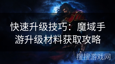 快速升级技巧：魔域手游升级材料获取攻略
